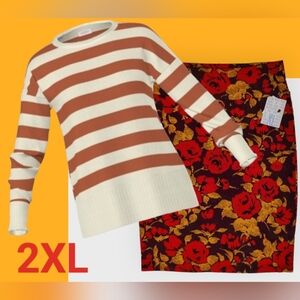 Outfit Alert *Crew Neck Sweater & Floral Pencil Skirt